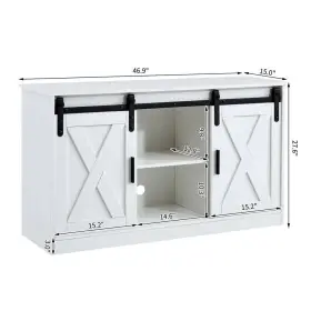 2-sliding Tileon Wyhdra329 Pantry Organizers Multi-purpose Mdf Large Storage With Barn Doors #2