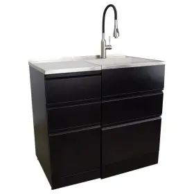 Kw-2222-bb Transolid Utility Sinks 22.4 Inch Freestanding Lever Metal Stainless Steel Black