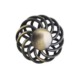 Utopia Alley 815011028239 Aire Round Swirl Cabinet Knob 1.8 Inch Diameter Antique Brass #2
