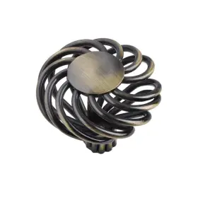 Utopia Alley 815011028239 Aire Round Swirl Cabinet Knob 1.8 Inch Diameter Antique Brass