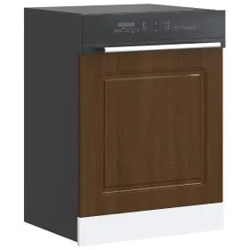 Vidaxl 721158420107 Dishwasher Panel Brown Oak Engineered Wood Standard Durable