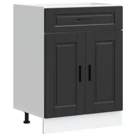 Vidaxl 853968 Kitchen Base Cabinet Black Engineered Wood Boosts Storage