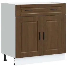 853984 Vidaxl Kitchen Base Cabinet Brown Oak Engineered Wood