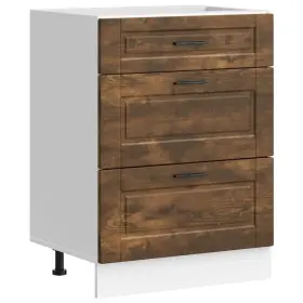 854264 Vidaxl Kitchen Base Cabinet Smoked Oak Engineered Wood Medium