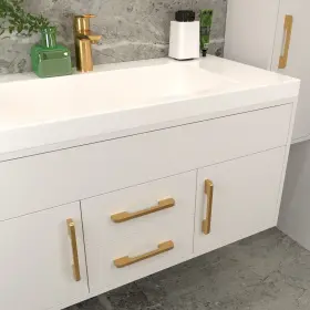 Villar Home Designs 840340601211 5 Pack Extra Modern Cabinet Drawer And Kitchen Gold Pulls By #3