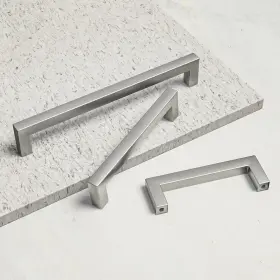 Villar Home Designs 840340601396 10 Pack Modern Square Stainless Steel Cabinet Drawer And Kitchen Silver Pulls #3