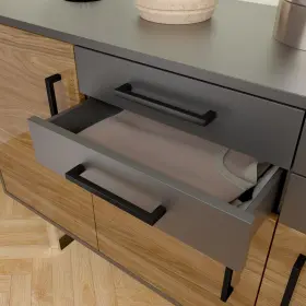 Villar Home Designs 840340601860 15 Pack Modern Square Stainless Steel Cabinet Drawer And