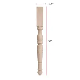 Hx3.5 Waddell 090668021974 Columns Nft Accessories 36 Inch W Kitchen Island Leg Unfinished Cherry #2