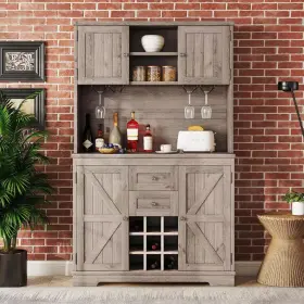 Xujmk 445052578528 47 Inch W X 16 D 74 H Brown Linen Cabinet Coffee Bar Kitchen C