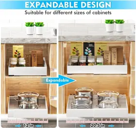 Yfxcvsl 629722475936 Pull Out Cabinet Organizer 2pack Expandable 12.6ftft-20.5ftft Drawers #3