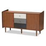 Baxton Studio Halden Brown And Grey Finished Wood 2-DOOR Dining Room Buffet. Fixed Price $229.66.
