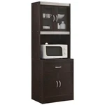 Hodedah Kitchen Cabinet 1 Drawer And Space For Microwave Chocolate-grey Wood. Fixed Price $188.54.