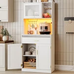 Hoobro Pantry Cabinet 67" Kitchen Storage With Charging Station. Fixed Price $199.99.