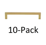 *10-PACK* Gliderite 6-1/4 In. Brass Gold Solid Square Slim Cabinet Bar Pull. Fixed Price $29.99.