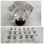 Lot Of 17 Gliderite 1-5/8" Crystal Clear And Oil Rubbed Bronze Cabinet Pulls. Fixed Price $19.99.