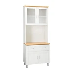 Hodedah HIK92 Kitchen China Cabinet With Transparent Doors And 4 Shelves, White. Fixed Price $224.99.