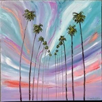 Palm Trees Los Angeles Original Oil Painting 20 X Inch Contemporary Abstract. Fixed Price $227.50.