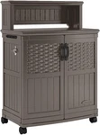 Suncast Patio Plastic Storage And Prep Station With Decorative Wicker Pattern.... Fixed Price $267.99.