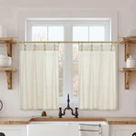 Lino Rosa Cafe Curtains 32 Length Linen Sheer Pinch Pleated Antique Kitchen. Fixed Price $43.66.
