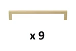 *9* Gliderite 7-9/16 In. Center-to-center Champagne Gold Square Bar Pulls. Fixed Price $27.99.