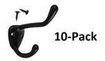 *10-PACK* Gliderite 3 In. X Matte Black Large Robe/coat/hat Hooks *new*. Fixed Price $16.99.