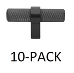 *10-PACK* Gliderite 2-1/4 In. Matte Black Finish Knurled Steel Cabinet Knob. Fixed Price $28.99.