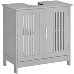 Bathroom Under Sink Cabinet Vanity Unit W/ Adjustable Storage Shelves, Grey. Fixed Price $63.99.