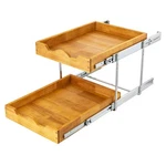 Cabinet Organizer Tier Pull Out 14 X 21 Oak Wood Drawer Dindon Double. Fixed Price $154.99.