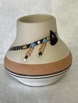 Vtg American Indian Vase Signed Betty Selby 352 -3.50 X 3.75 Diameter. Fixed Price $22.00.