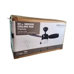 Hampton Bay Triplicity 30 In. Indoor Led Matte Black Ceiling Fan With Light. Fixed Price $44.95.