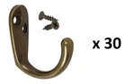 *lot Of 30* Gliderite 1-3/4 In. X 1-1/2 Antique Brass Small Robe/coat Hooks. Fixed Price $29.99.