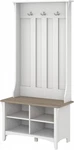 Bush Furniture Salinas Hall Tree With Shoe Pure White And Shiplap Gray. Fixed Price $347.81.