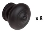 *lot Of 8* Gliderite 1-1/2 In. Dia Matte Black Round Ring Mushroom Cabinet Knob. Fixed Price $18.99.