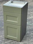 Ikea Sektion 15X14 3/4X30 Base Cabinet W/ Maximera Drawers & Axstad Green Fronts. Fixed Price $200.00.