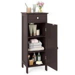 Costway Bathroom Floor Cabinet Storage Organizer Free-standing W/ Drawer Brown. Fixed Price $79.99.