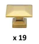 *lot Of 19* Gliderite 1.375 In. Brass Gold Square Cabinet Knobs (5101-BG). Fixed Price $29.99.