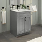 La Royal Light Grey Shaker Sink Base Bathroom Vanity 24" Ready-to-assemble Cabin. Fixed Price $295.68.