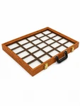 Solid Oak Display W/ Handle Holds 25 3X4 Riker Cases Included. Fixed Price $149.99.