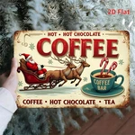 2D Flat, Vintage Coffee Bar Tin Metal Signs Home Cor Retro Kitchen With Hot. Fixed Price $10.99.