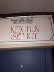 Vintage American Miniatures Kitchen Set Roper Range, Refrigerator, Sink. Fixed Price $115.00.