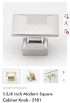 Pack Gliderite 1-3/8" Square Cabinet Drawer Knob Satin Nickel 5101-SN. Fixed Price $8.00.