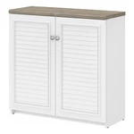 Bush Furniture Fairview Small Storage Cabinet With Doors White & Gray. Fixed Price $182.99.