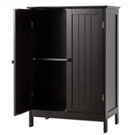 Bathroom Floor Storage Cabinet Double Door Kitchen Cupboard Home Brown. Fixed Price $74.99.