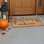 Homeroots 654344 17 X 29 In. Brown & Natural Floral Welcome Outdoor Coir Door.... Fixed Price $40.30.