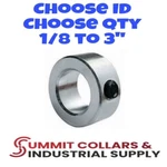 Solid Set Screw Shaft Collars, Zinc 1/8 To 3" Id, You Pick Size And Quantity. Fixed Price $490.98.