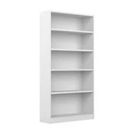 Tall 5 Shelf Bookcase White Adjustable Shelves Storage Cabinet Bush Home Tier. Fixed Price $299.99.