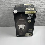The Hampton Bay Rust Outdoor Post Light Cast Aluminum Beveled Glass 15.5 X 6. Fixed Price $22.97.