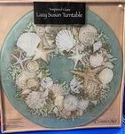 Counter Art 13" Glass Lazy Susan Serving Plate, Coastal Wreath. Fixed Price $39.99.