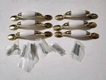 6 - Gliderite 3 Center Polished Brass Deco Base Cabinet Pulls White. Fixed Price $12.99.