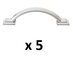 *5* Gliderite 3 In. Center-to-center Satin Nickel Arched Square Cabinet Pull. Fixed Price $13.99.